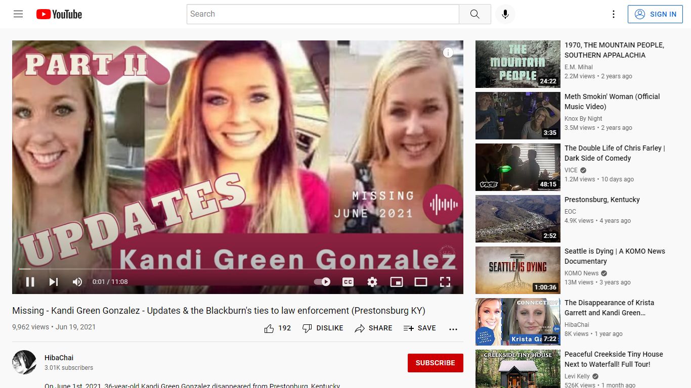 Missing - Kandi Green Gonzalez - Updates & the Blackburn's ... - YouTube