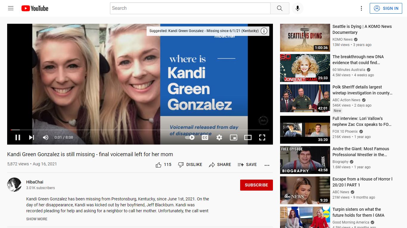 Kandi Green Gonzalez is still missing - final voicemail left for her ...
